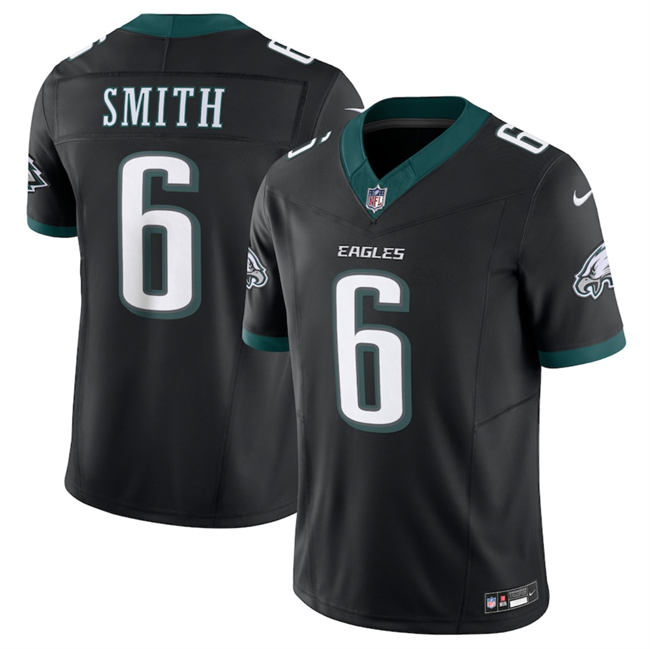 Men's Black Philadelphia Eagles #6 DeVonta Smith 2024 New F.U.S.E. Vapor Untouchable Limited Stitched Football Jersey